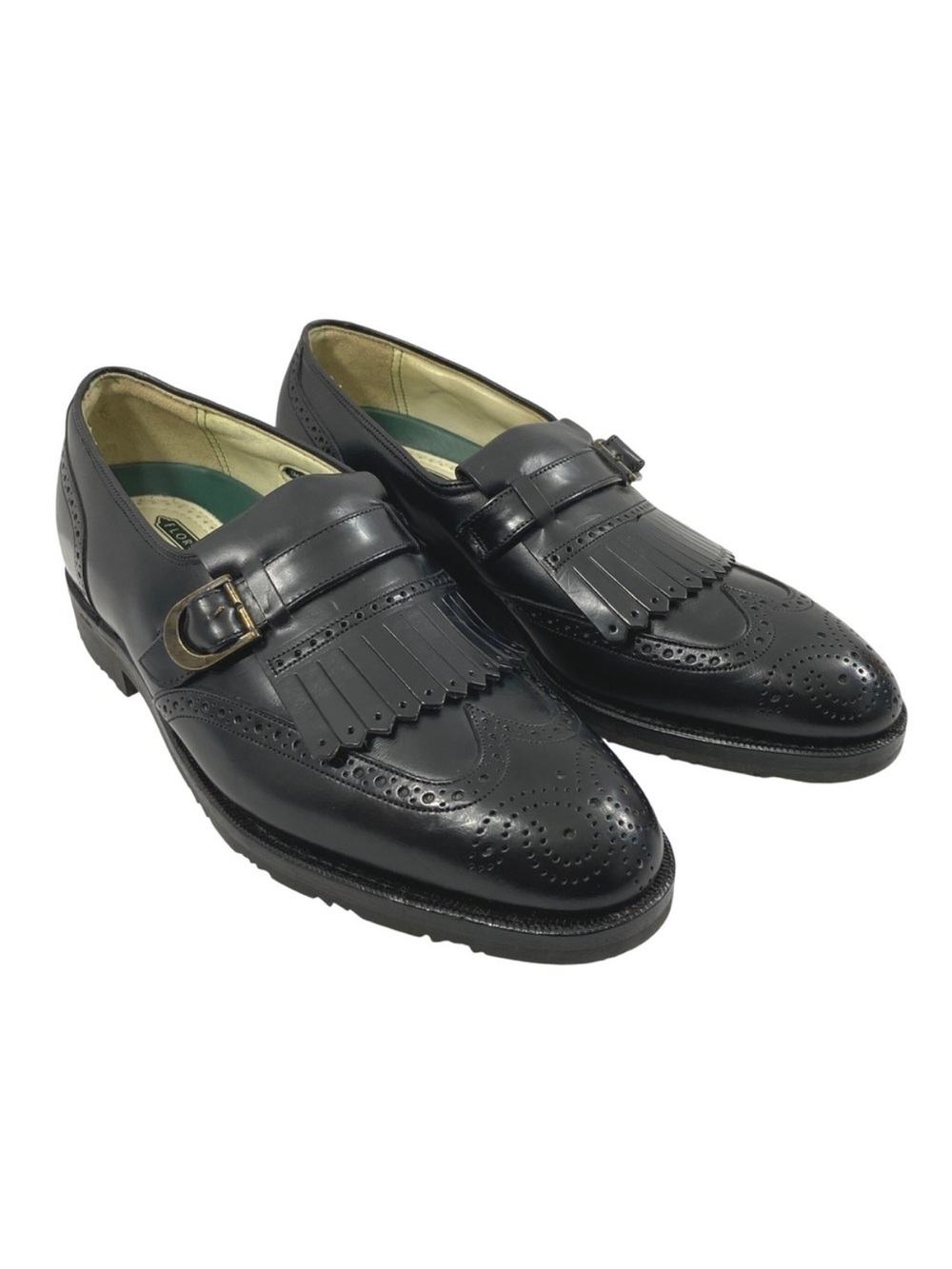 Florsheim Imperial Mens Size 8 D Black Leather Wingtip Monk Strap‎ Dress Shoes
